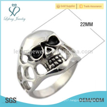 Reasonable price black thumb ring,titanium silver 316l stainless steel skull rings